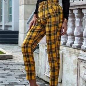 Yellow plaid pants